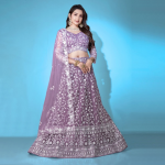Embroidered Semi-Stitched Lehenga & Unstitched Blouse With Dupatta