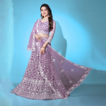 Embroidered Semi-Stitched Lehenga & Unstitched Blouse With Dupatta